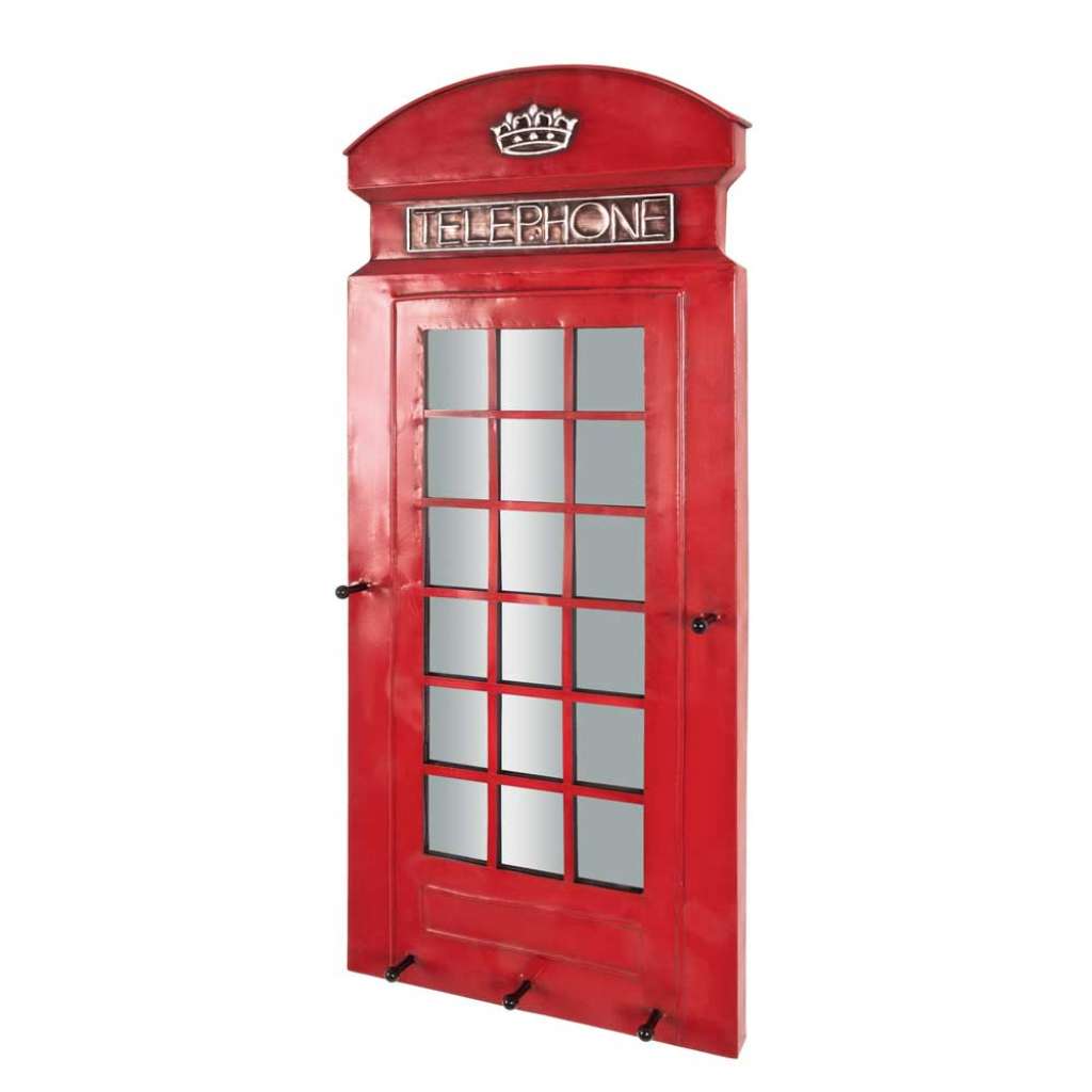 Design Garderobe als Telefonzelle Rot