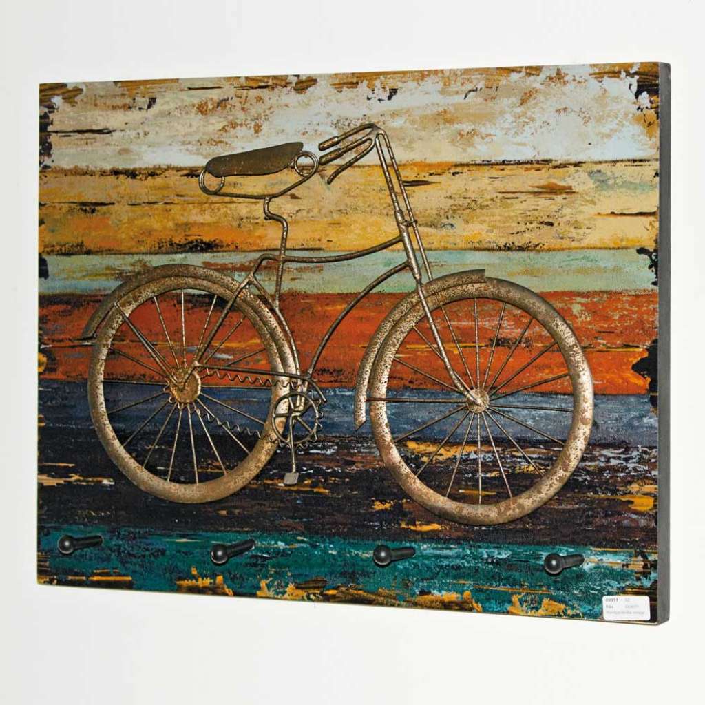 Vintage Garderobe in Bunt Fahrrad Motiv