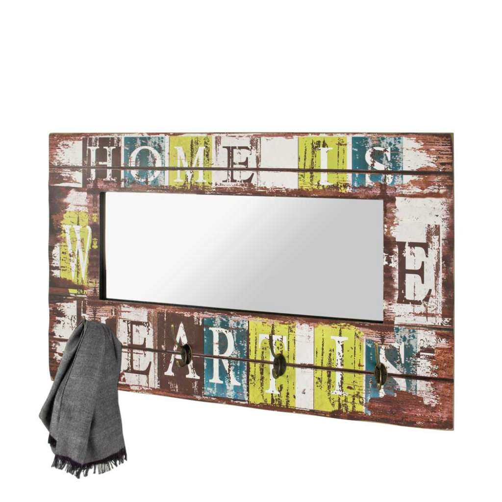 Hängegarderobe mit Spiegel Bunt