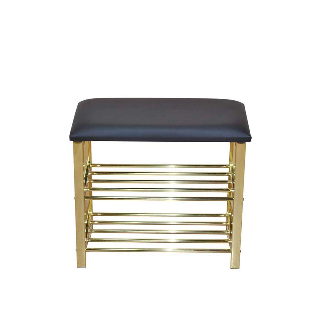 Hocker mit Regalfächern Messing