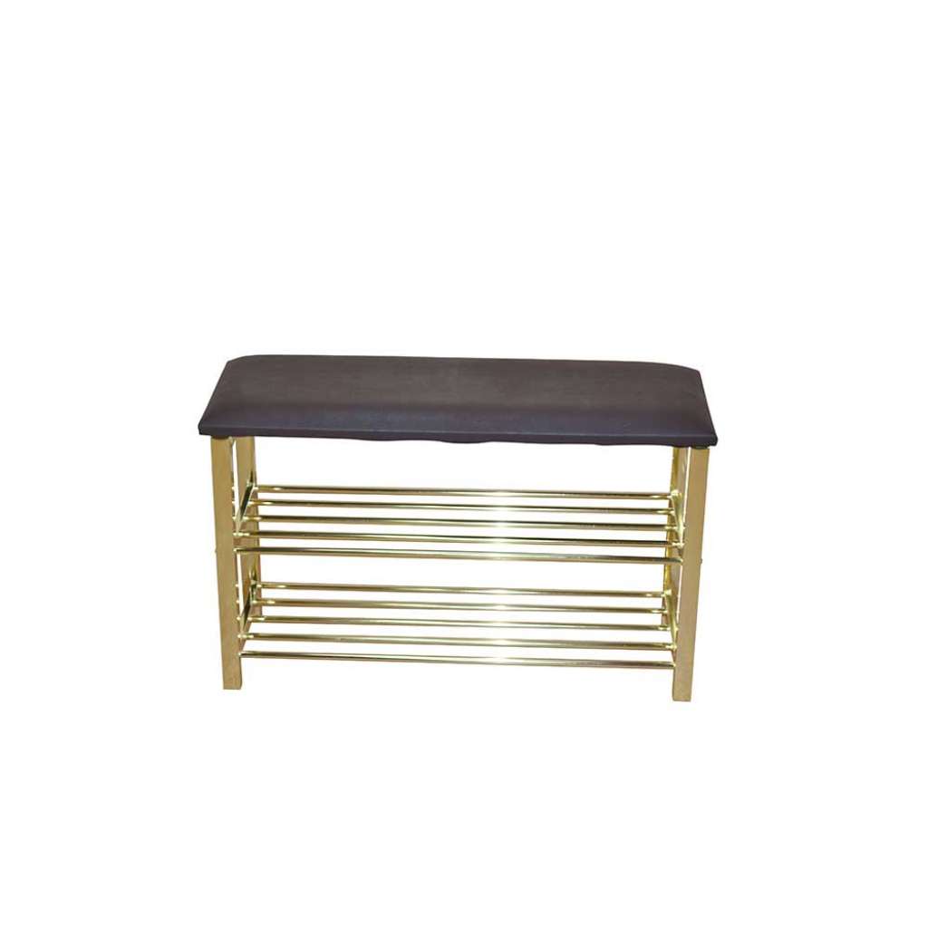 Sitzhocker in Messingfarben Schuhablage