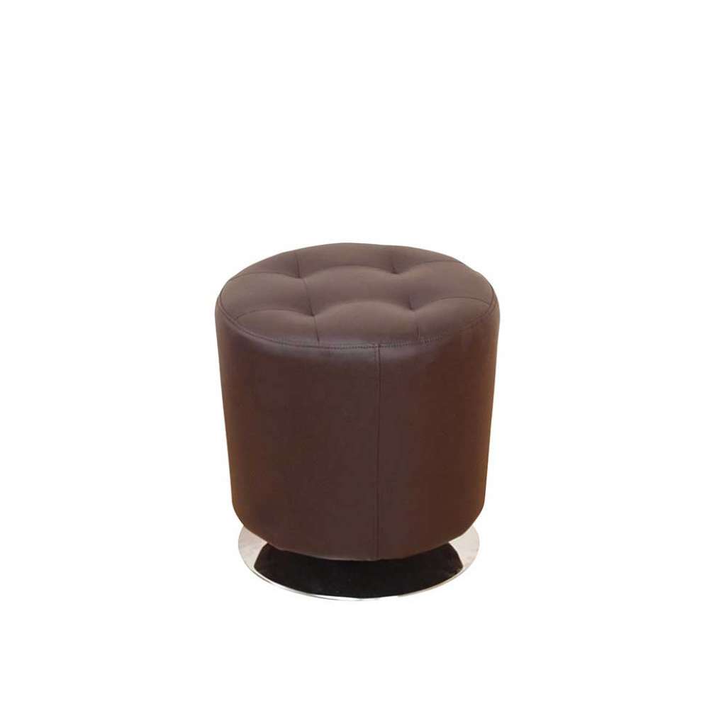 Kunstleder Hocker in Braun drehbar