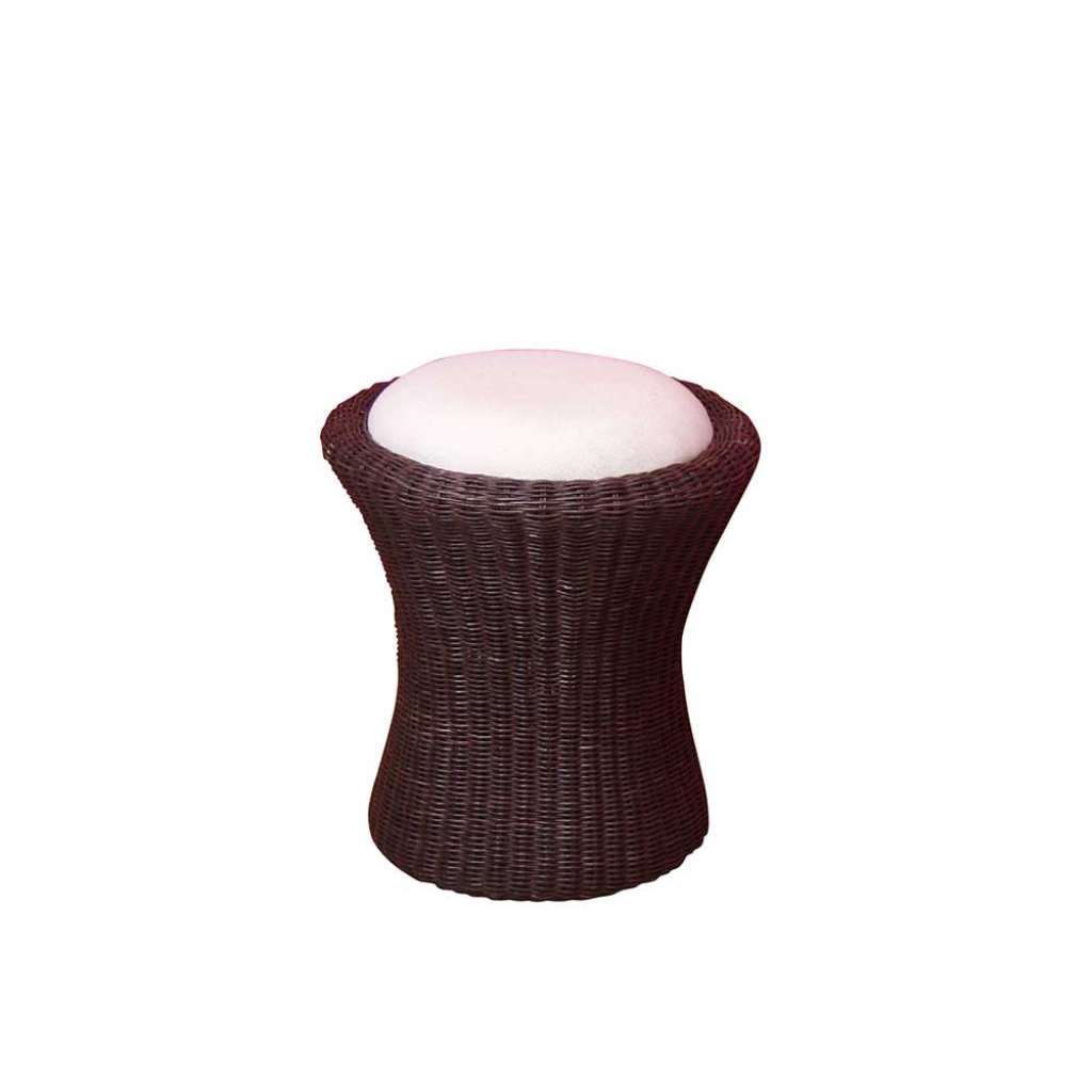 Sitzhocker in Braun Rattan