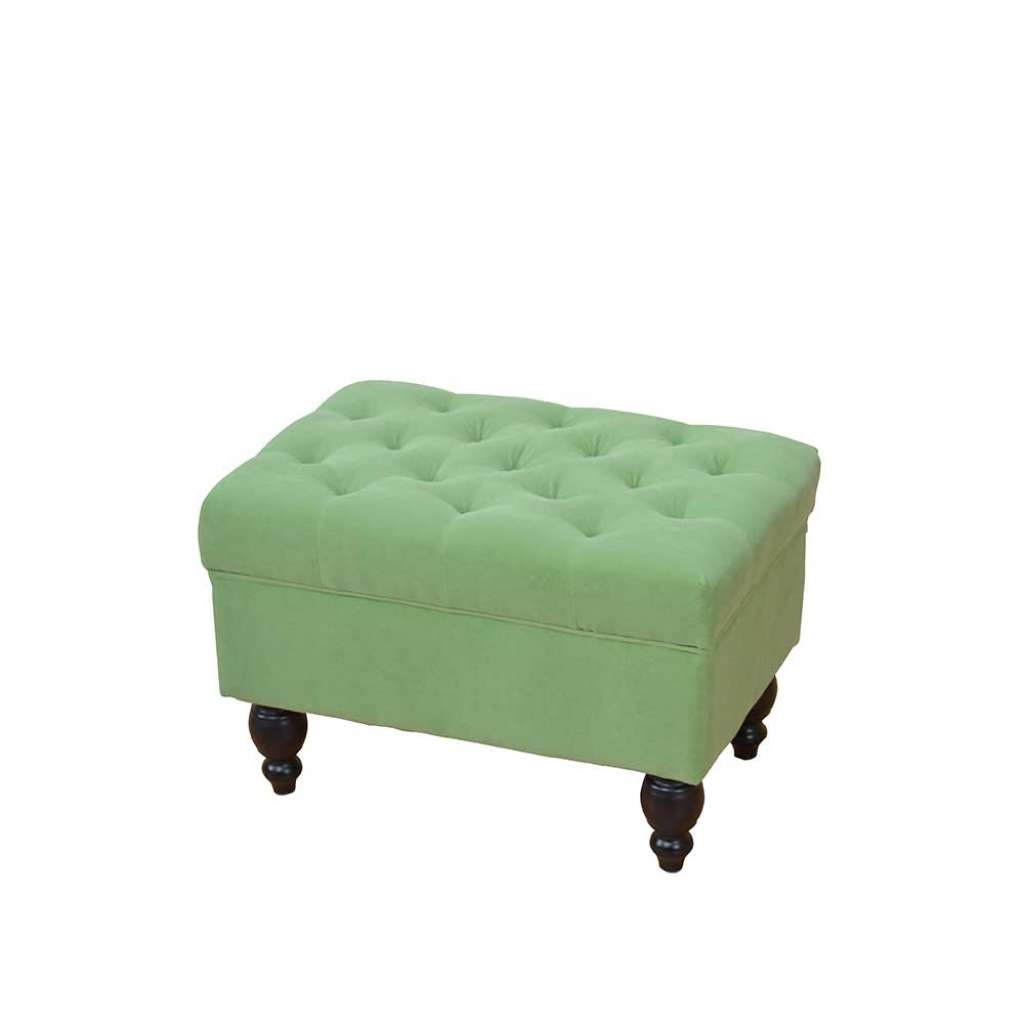 Polsterhocker in Grün 60 cm breit