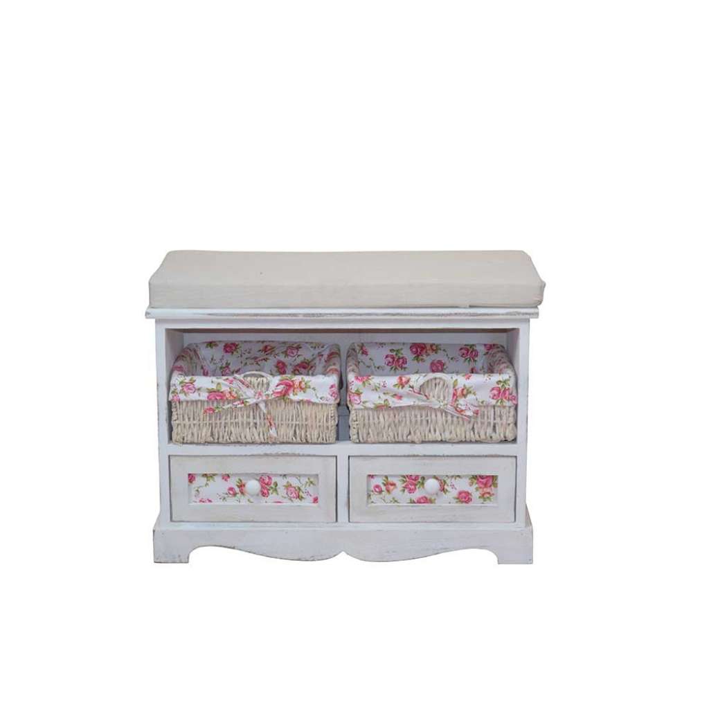 Sitzbank mit Körben Shabby Chic