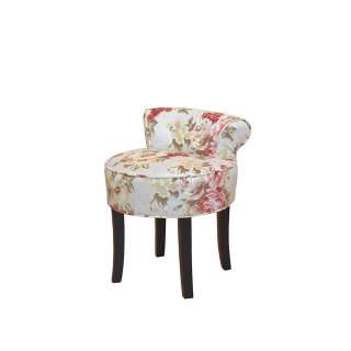 Polsterhocker mit Rosen Motiv Lehne