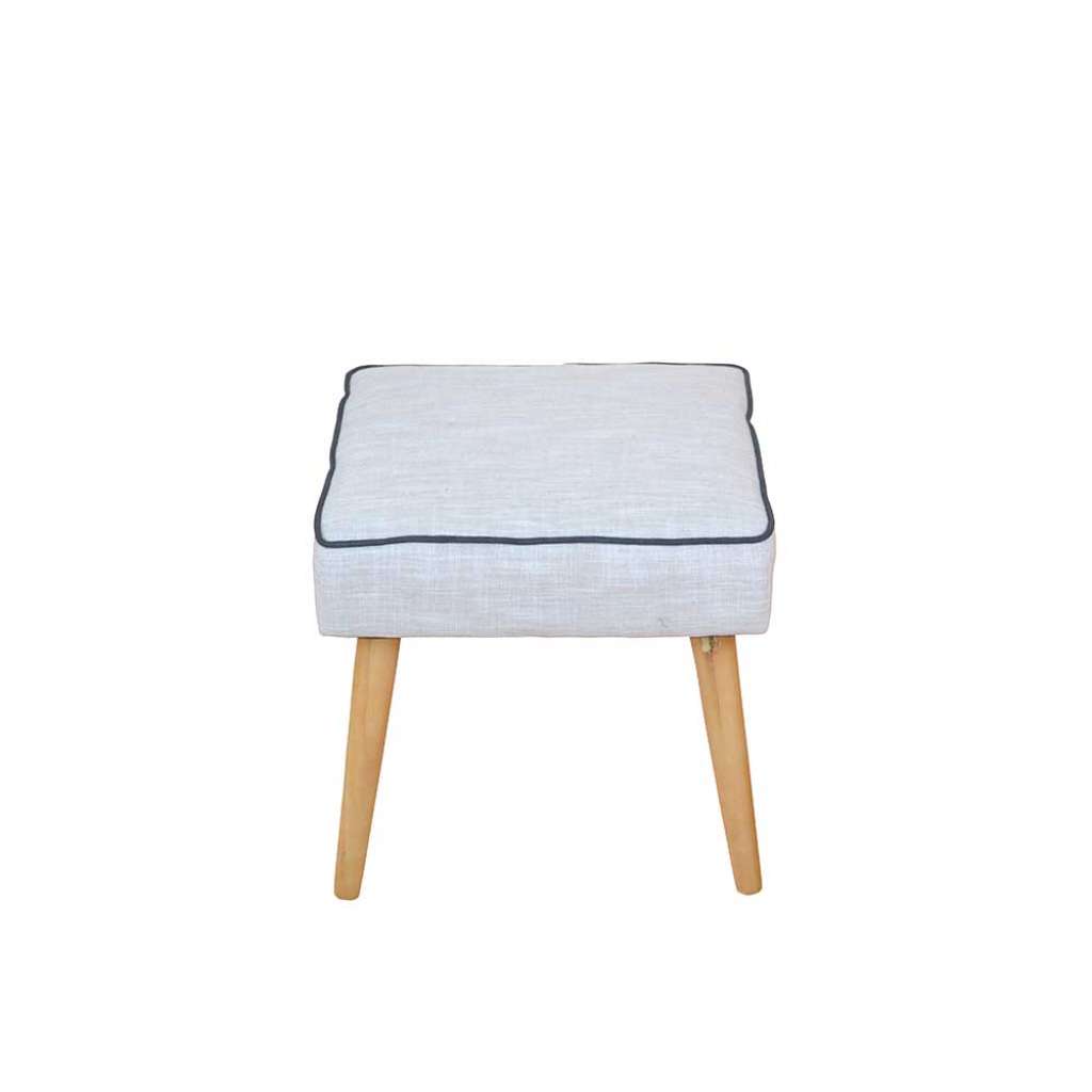Polsterhocker in Beige Stoff