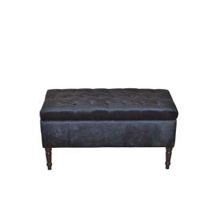 Sitzhocker in Schwarz aufklappbar
