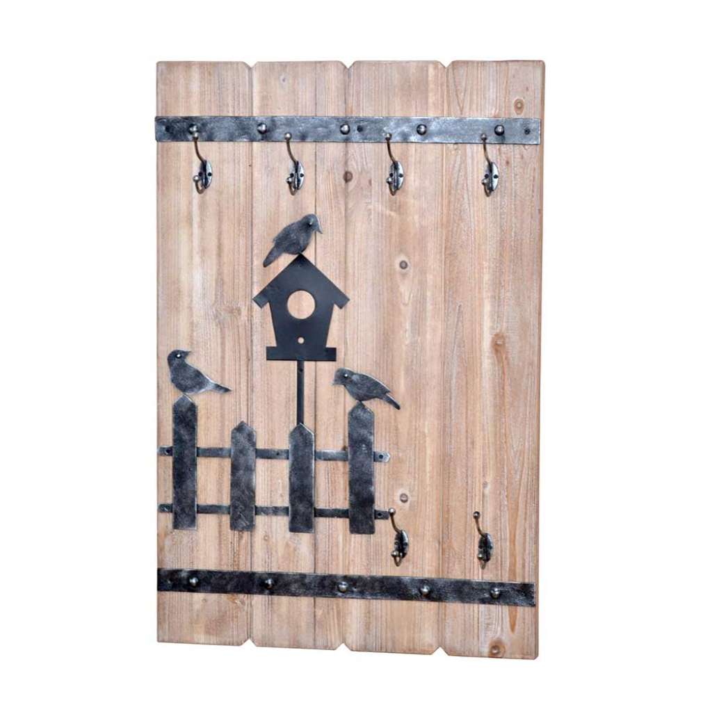 Landhaus Wandgarderobe aus Tanne Massivholz Metall