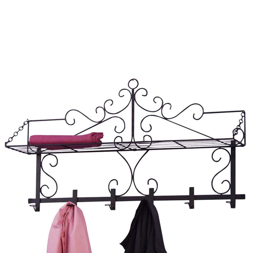Hängegarderobe aus Eisen Schwarz verziert