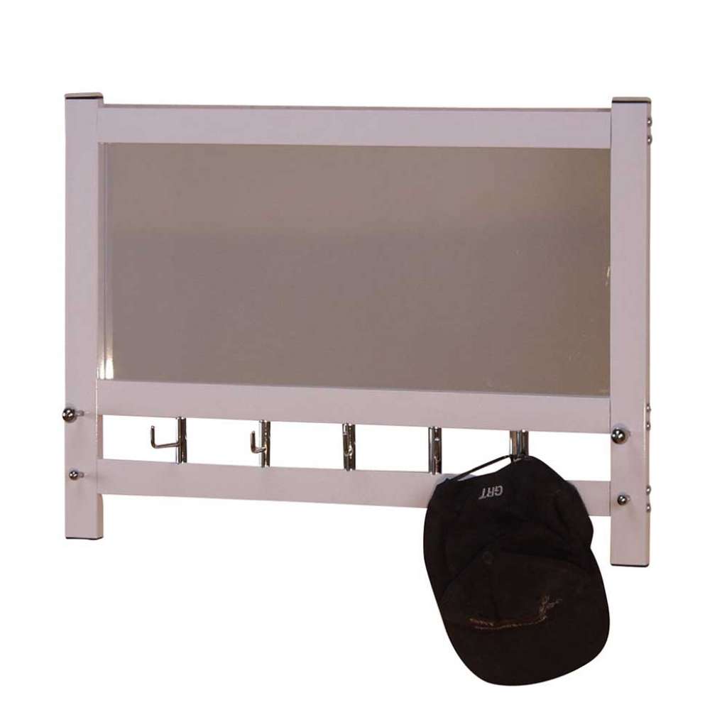 Wandgarderobe mit Spiegel und Haken Weiß