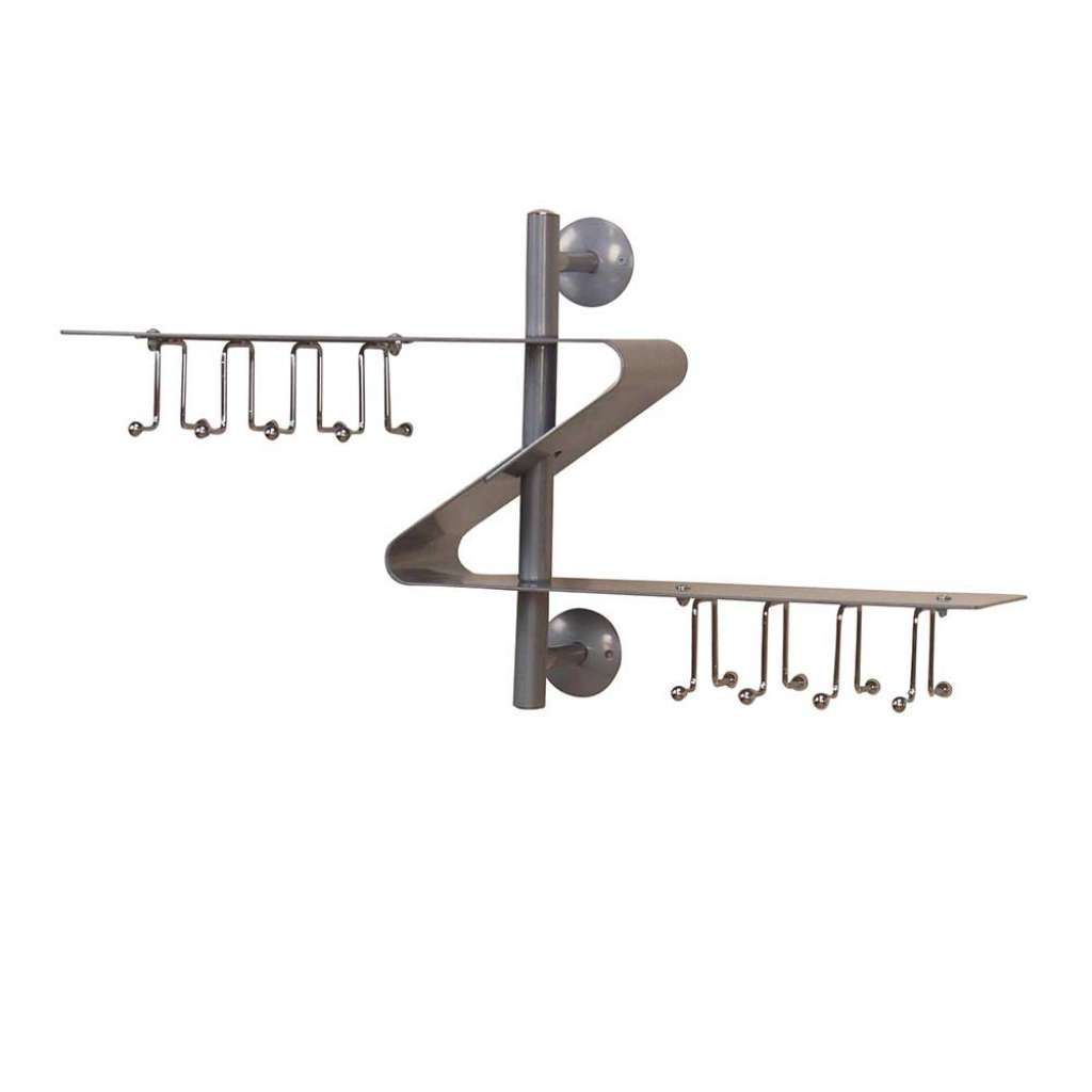 Hängegarderobe in Alufarben S-Form
