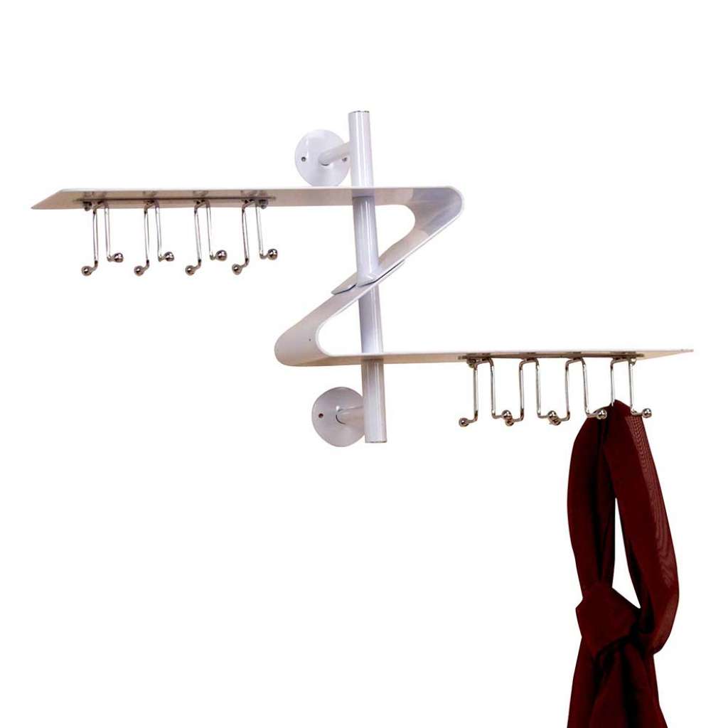 Design Garderobe in Weiß Stahl