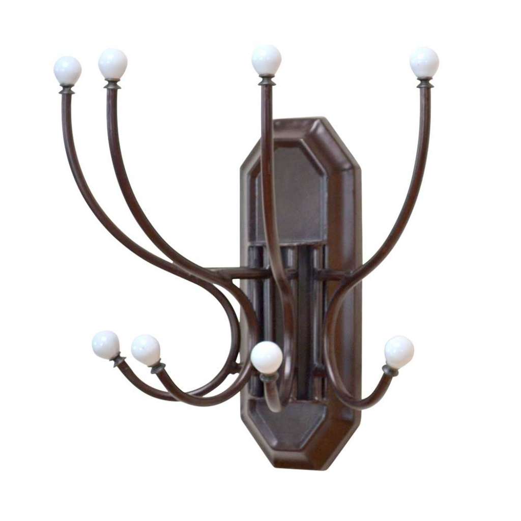 Wandgarderobe in Antik Braun Haken