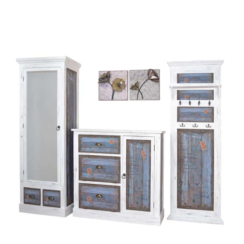 Garderobenmöbel Set im Vintage Design massiv (3-teilig)