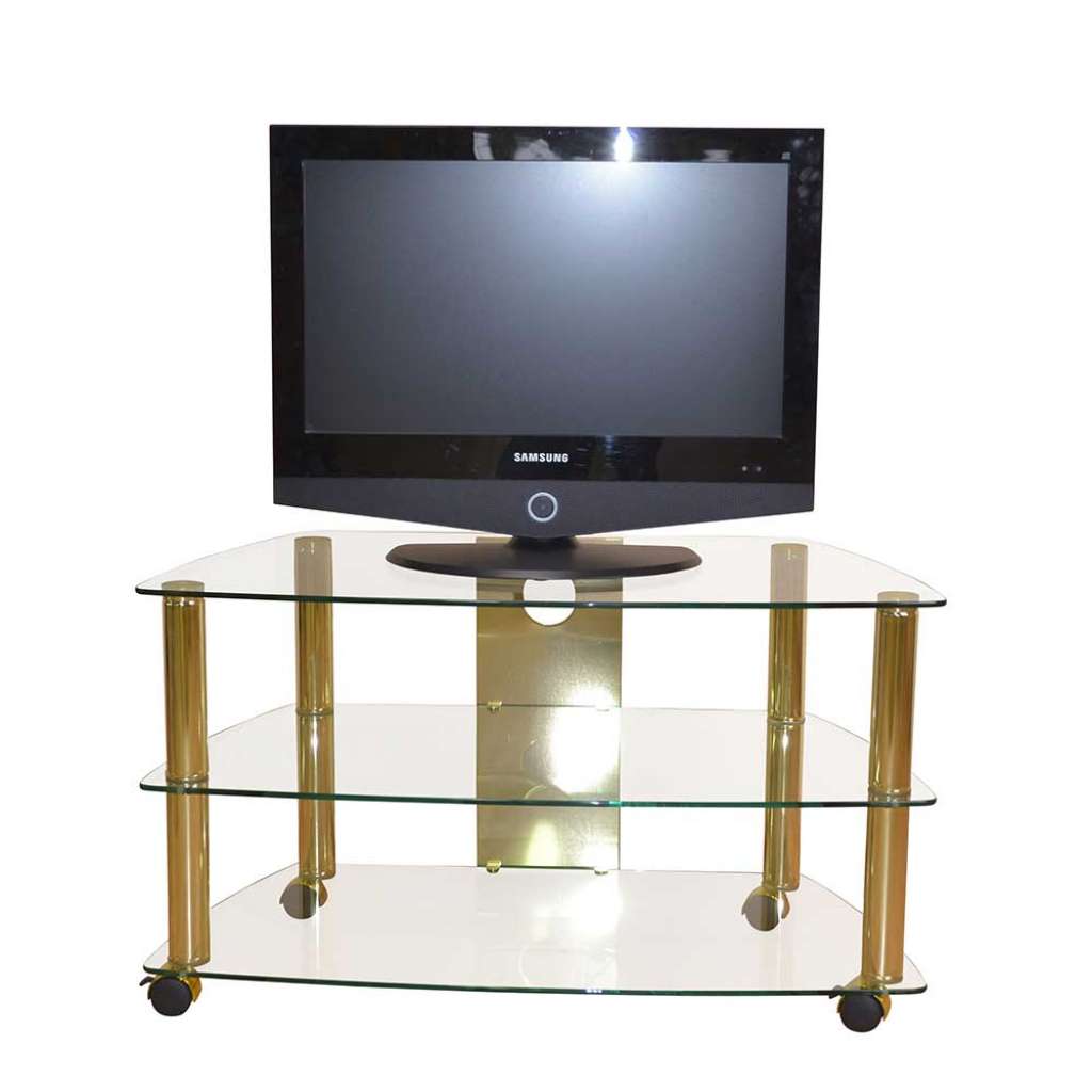 TV Wagen aus Glas Messing