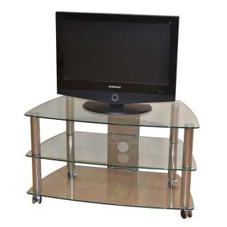 Hifi Rack mit Rollen Glasböden