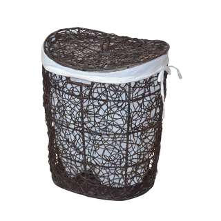 Wäschesammler in Braun Rattan