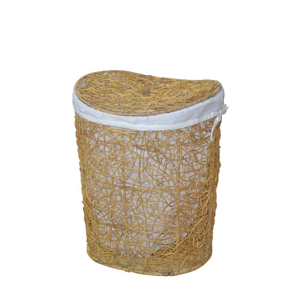 Wäschebehälter in Beige Rattan