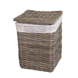 Wäschekorb in Grau Rattan