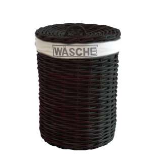 Rattan Wäschekorb in Braun Landhaus