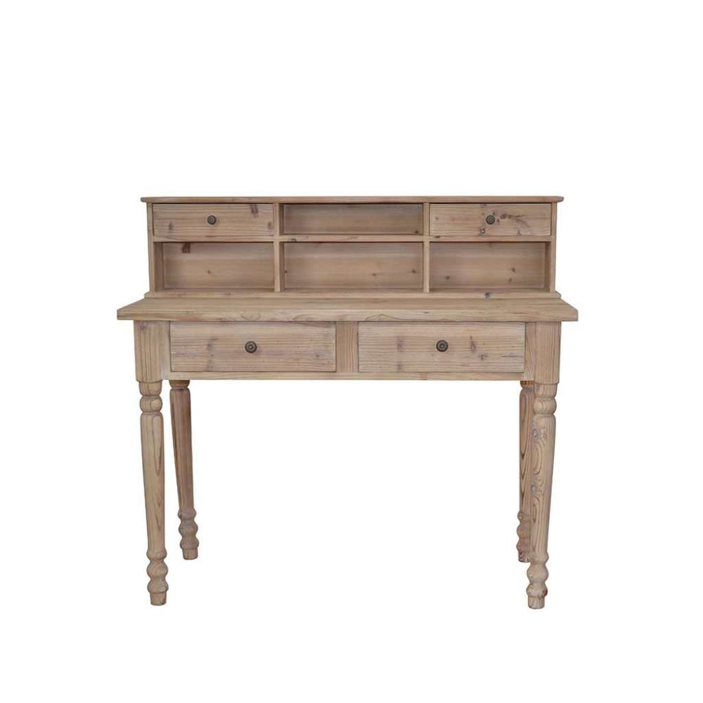 Massivholz Schreibtisch mit Aufsatz Tanne