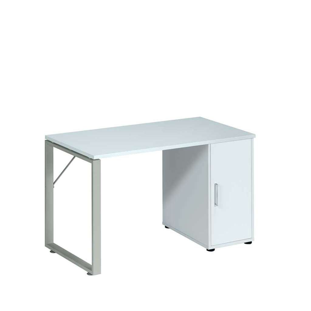 PC Tisch mit Tür Weiß