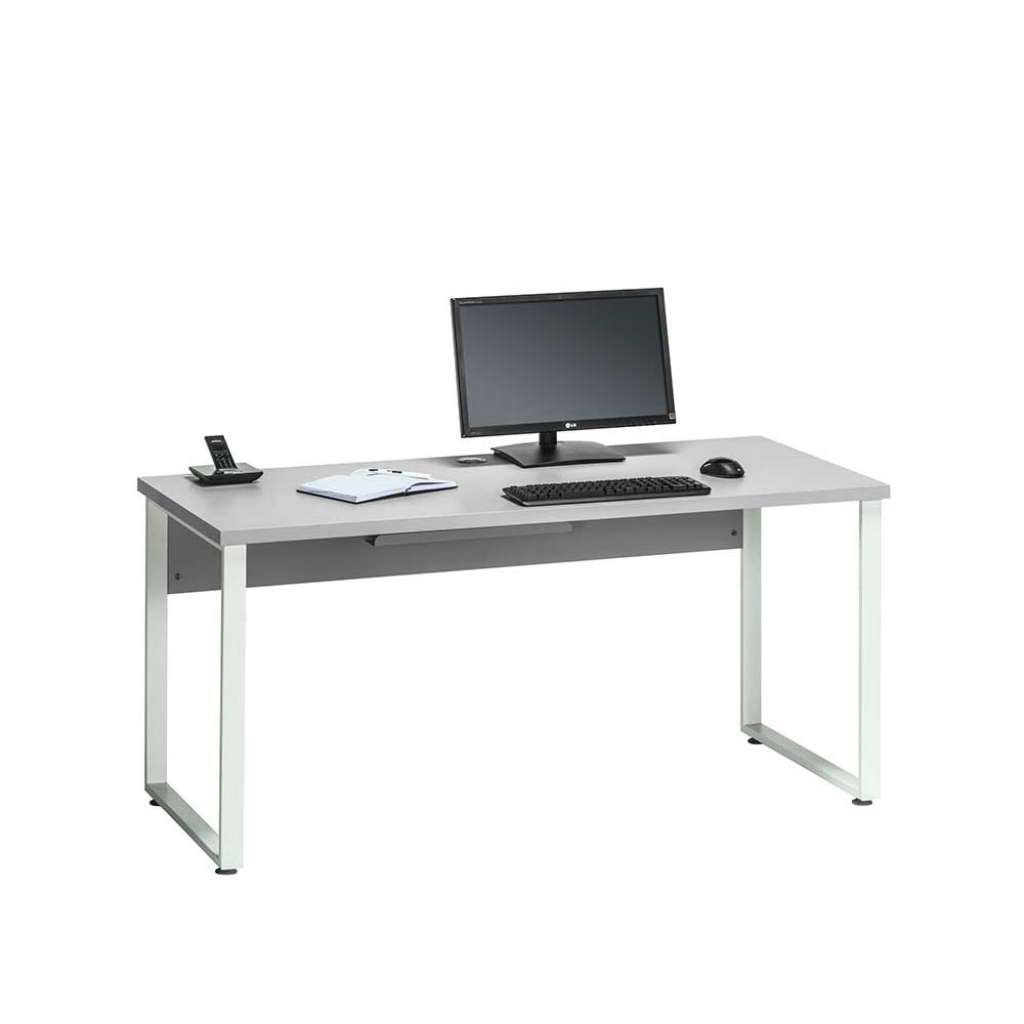 Computer Schreibtisch in Grau Weiß 160 cm