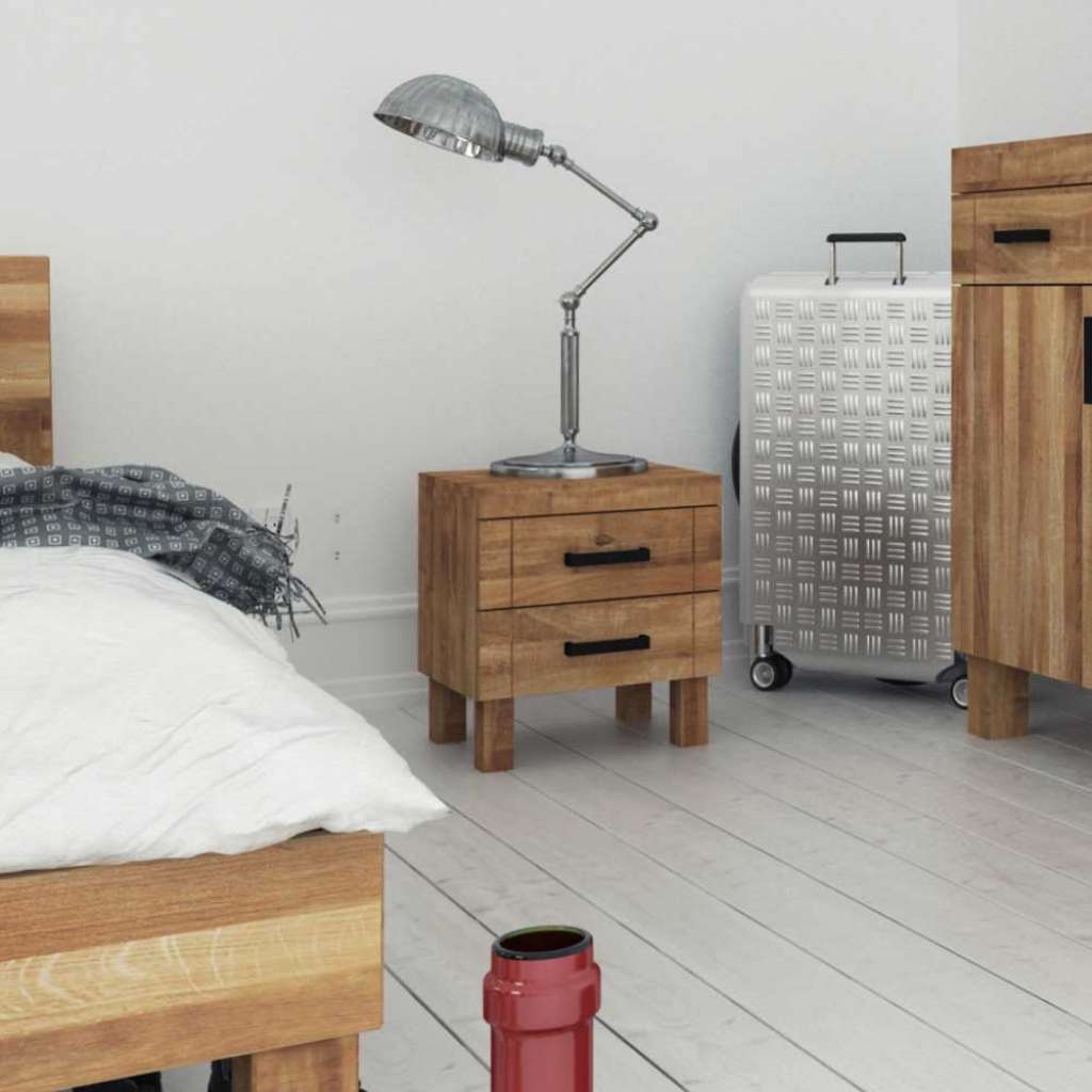 Nachtkommode aus Wildeiche Massivholz modern
