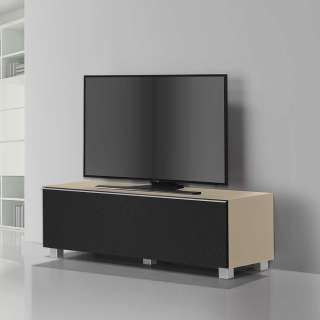 TV Board in Beige Glas Schwarz