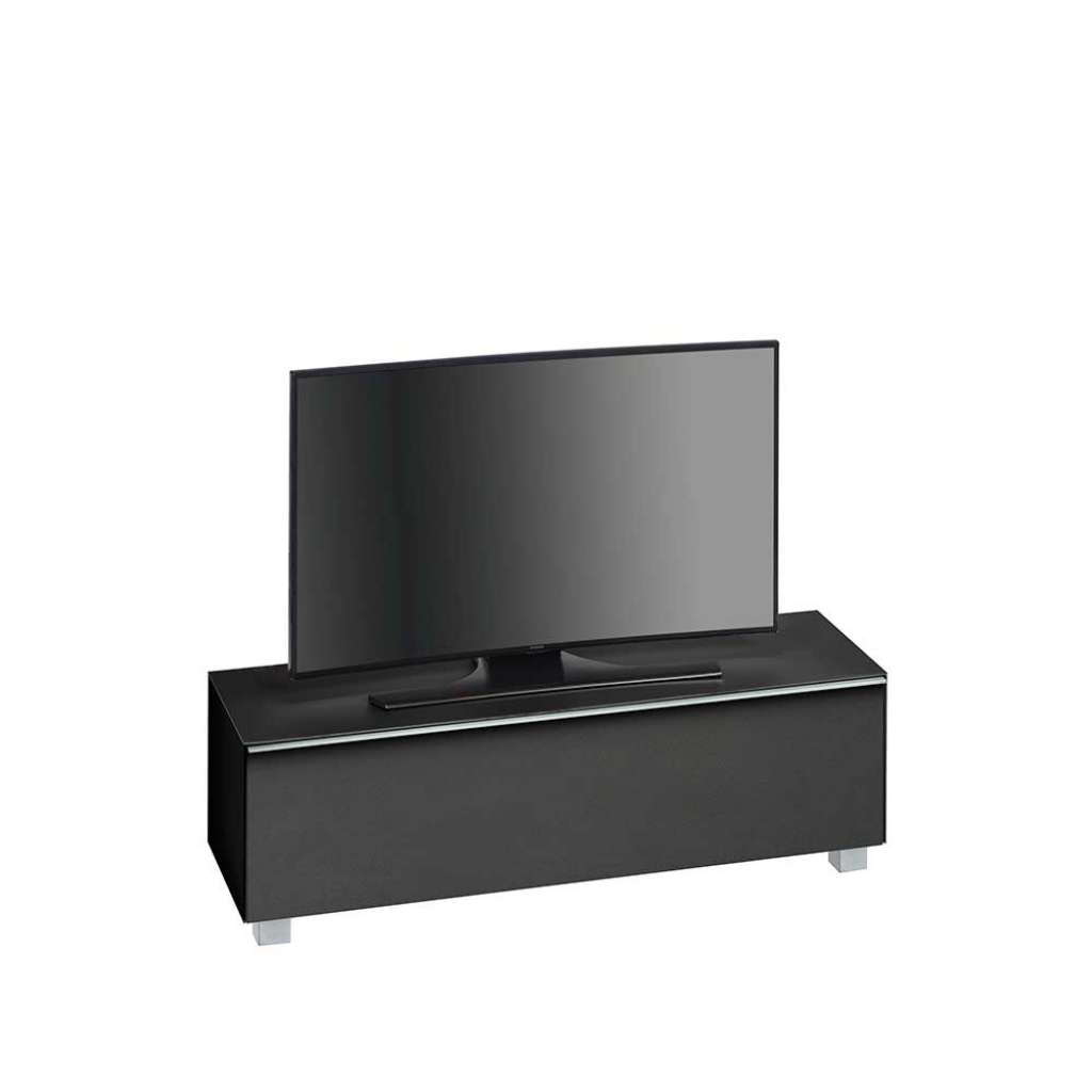 TV Board in Schwarz Glas Schwarz