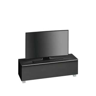 TV Board in Schwarz Glas Schwarz