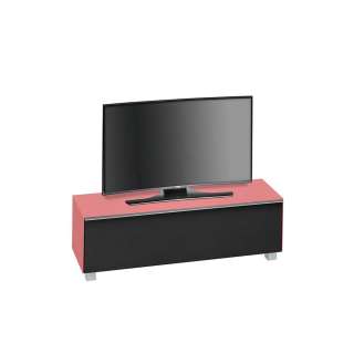 Fernsehmöbel in Rosa Glas Schwarz