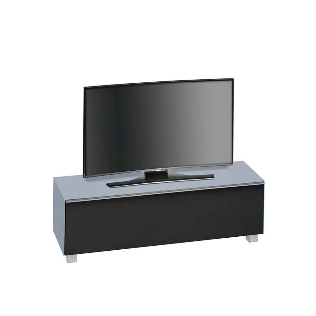 TV Board in Hellblau Glas Schwarz 140 cm