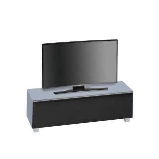 TV Board in Hellblau Glas Schwarz 140 cm