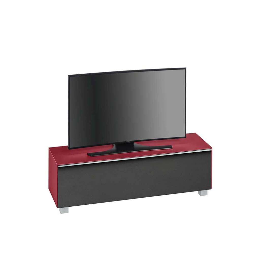 TV Unterschrank in Rot Glas 140 cm