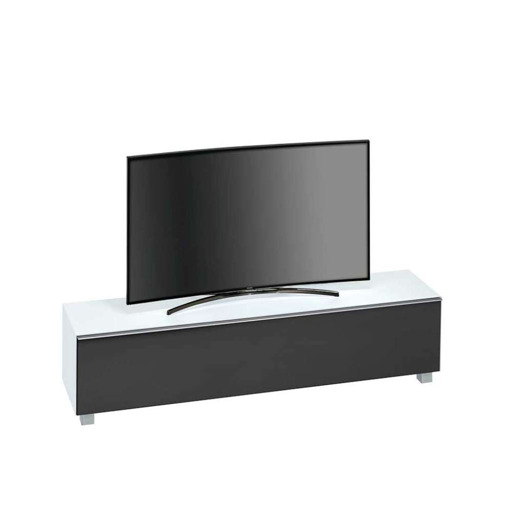 TV Tisch in Weiß Glas Schwarz