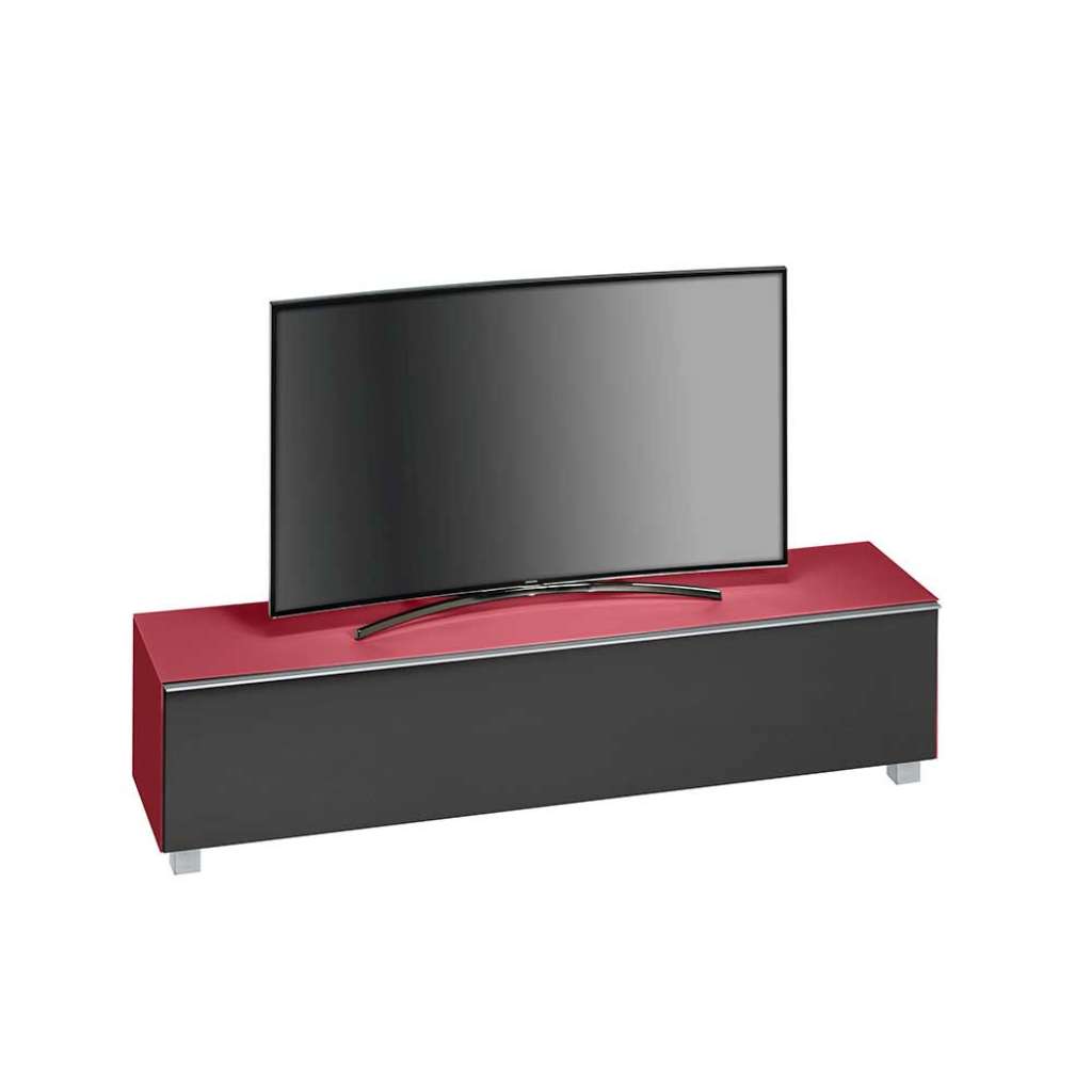 TV Board in Rot Glas Schwarz