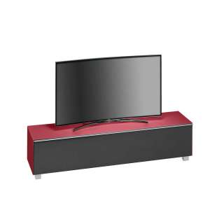 TV Board in Rot Glas Schwarz