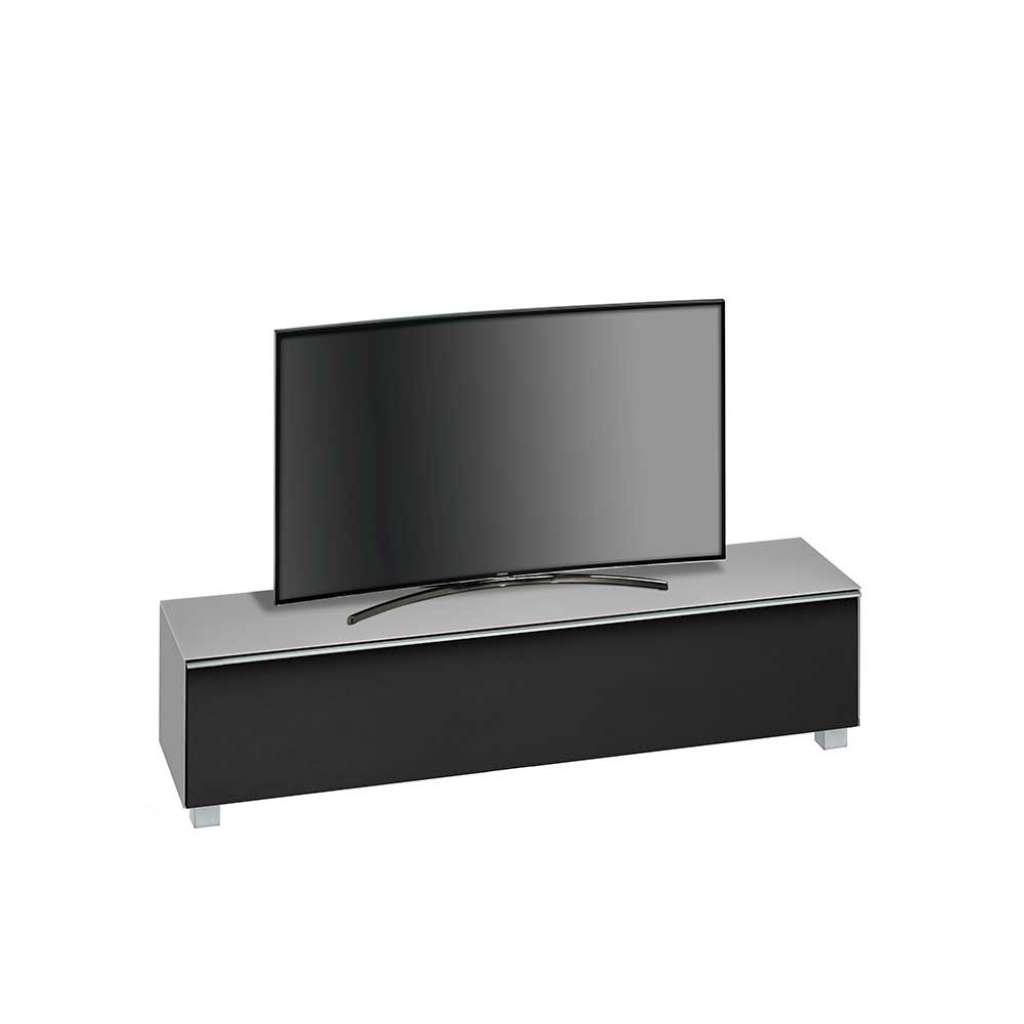 TV Board in Grau Glas Schwarz modern