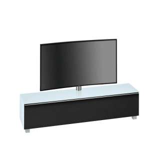 TV Board mit Halterung Weiß Schwarz