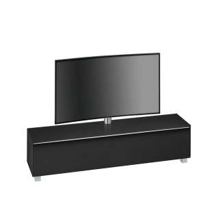 TV Lowboard in Schwarz Glas Klappe