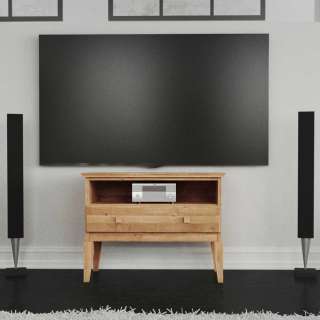 TV Tisch aus Wildeiche Massivholz klein