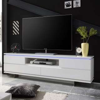 TV Board in Weiß mit LED Beleuchtung