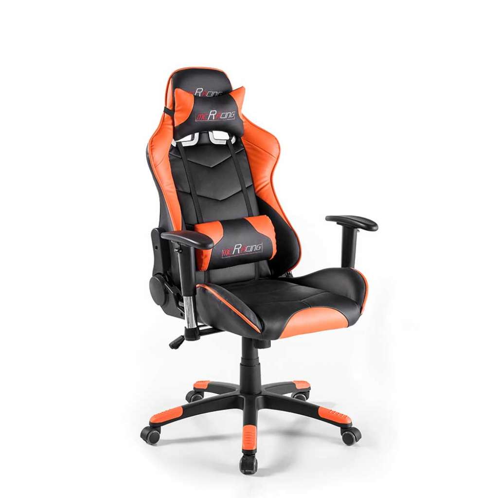 Ergonomischer Bürostuhl in Schwarz Orange Racer Design
