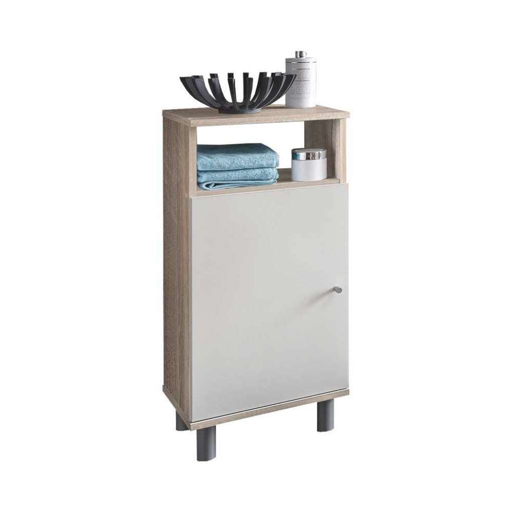 Bad Unterschrank in Weiß Eiche Sonoma 80 cm hoch
