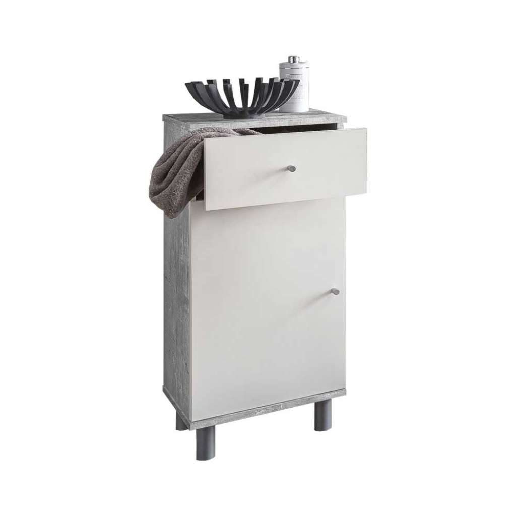 Bad Unterschrank in Grau Grau Beton Optik