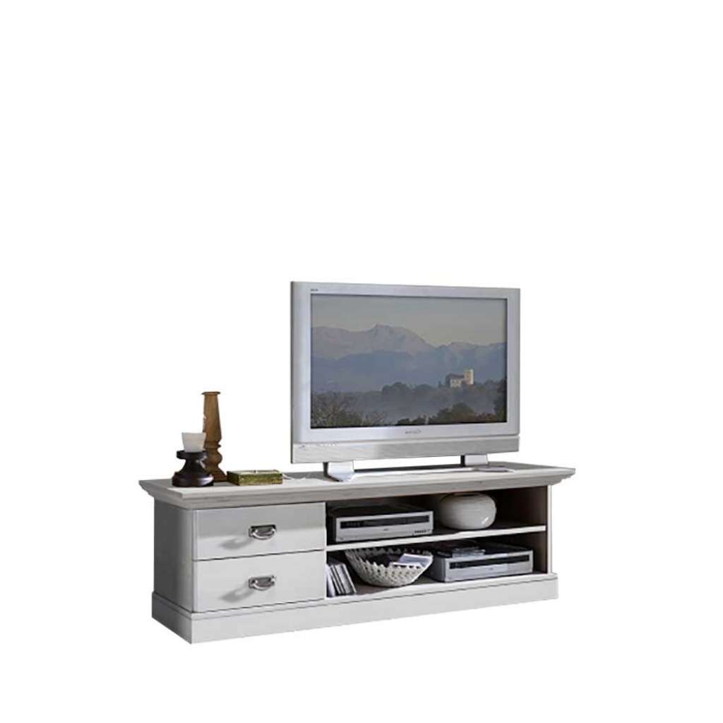 TV Lowboard in Weiß Kiefer massiv