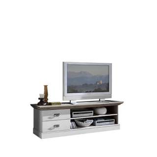 TV Board in Weiß Grau