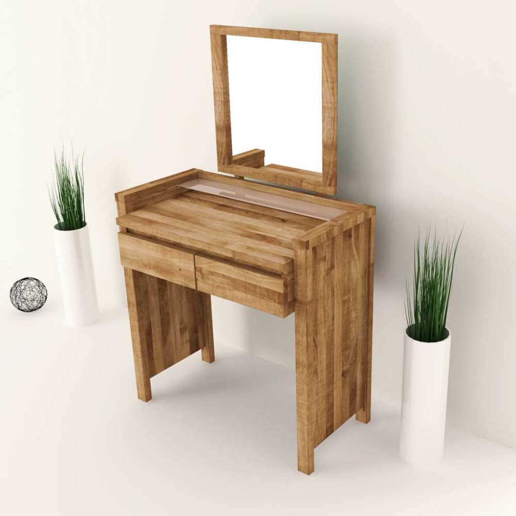 Massivholz Schminktisch aus Wildeiche geölt 85 cm breit